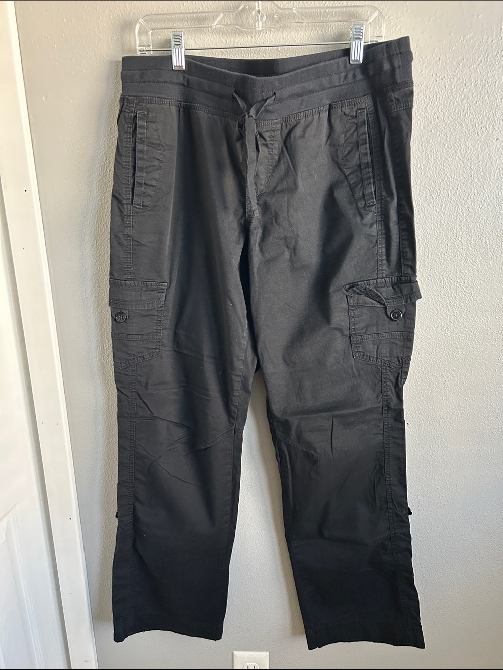 Supplies brand Black Cargo Pants with Drawstring Waist